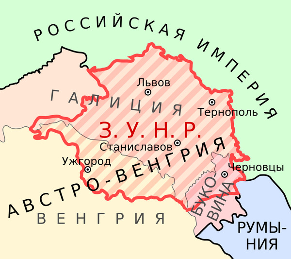 Западно-Украинская народная республика на карте